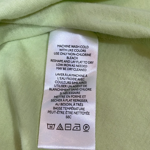 Anthropologie Maeve Flutter Sleeve Tee NWT Size S Chartreuse - Picture 9 of 10